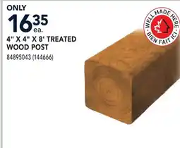 RONA 4 X 4 X 8' TREATED WOOD POST offer