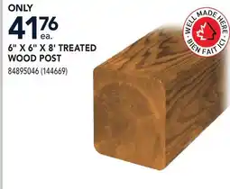 RONA 6 X 6 X 8' TREATED WOOD POST offer