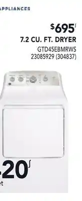 RONA GE APPLIANCES 7.2 CU. FT. DRYER offer