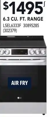 RONA LG 6.3 CU. FT. RANGE offer