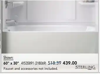 RONA STERLING Bathtubs, 60 x 30 offer