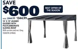 RONA 10' X 12' LEANER GAZEBO WITH POLYCARBONATE SLIDING ROOF offer