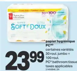 L'Intermarché PAPIER HYGIÉNIQUE, 30 ROUL. JUMBO = 100 ROUL offer