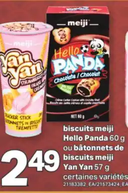 L'Intermarché BISCUITS MEIJI HELLO PANDA, 60 G OU BÂTONNETS DE BISCUITS MEIJI YAN YAN, 57 G offer