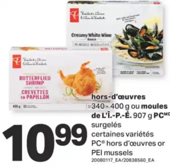 L'Intermarché HORS-D'ŒUVRES, 340 - 400 G OU OU MOULES DE L'Î.-P.-É., 907 G offer