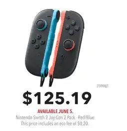 GameStop Nintendo Switch 2 Joy-Con 2 Pack - Red/Blue offer