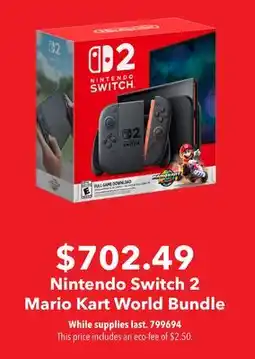 GameStop Nintendo Switch 2 Mario Kart World Bundle offer