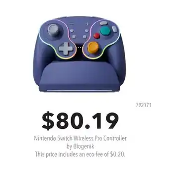 GameStop Nintendo Switch Wireless Pro Controller by Biogenik offer