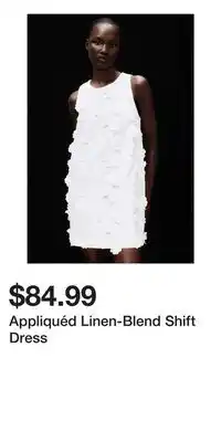 H&M Appliquéd Linen-Blend Shift Dress offer