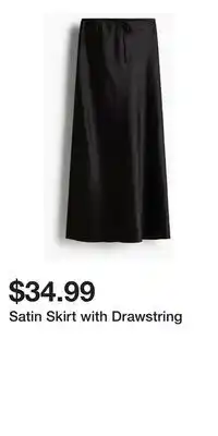 H&M Satin Skirt with Drawstring offer