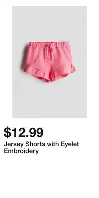 H&M Jersey Shorts with Eyelet Embroidery offer