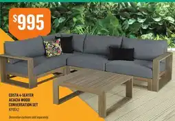 Canac Costa 4-Seater Acacia Wood Conversation Set offer