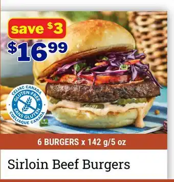 M & M Food Market Sirloin Beef Burgers offer
