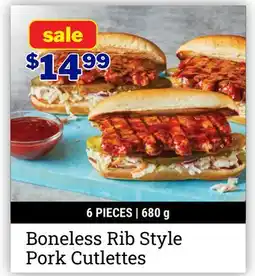 M & M Food Market Boneless Rib Style Pork Cutlettes offer