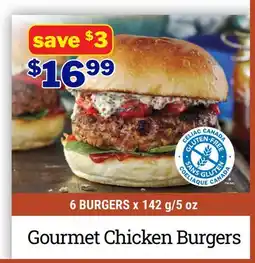 M & M Food Market Gourmet Chicken Burgers offer
