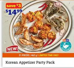 M & M Food Market Korean Appetizer Party Pack offer