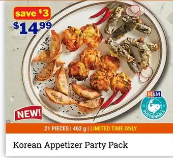 M & M Food Market Korean Appetizer Party Pack offer