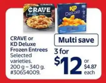 Walmart CRAVE or KD Deluxe Frozen Entrees offer