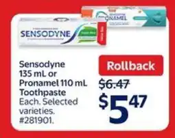 Walmart Sensodyne or Pronamel Toothpaste offer