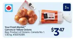 Walmart Your Fresh Market Carrots or Yellow Onions offer