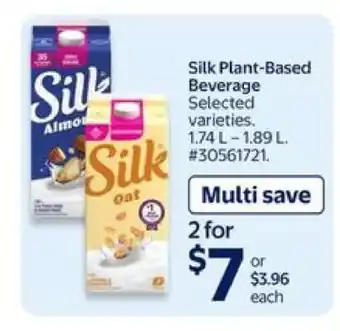 Walmart Silk Plant-Based Beverage offer