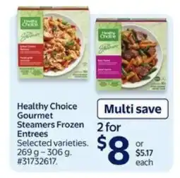 Walmart Healthy Choice Gourmet Steamers Frozen Entrees offer