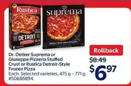 Walmart Dr. Oetker Suprema or Giuseppe Pizzeria Stuffed Crust or Rustica Detroit-Style Frozen Pizza offer