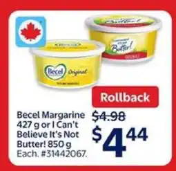 Walmart Becel Margarine or I Can't Believe It's Not Butter! offer