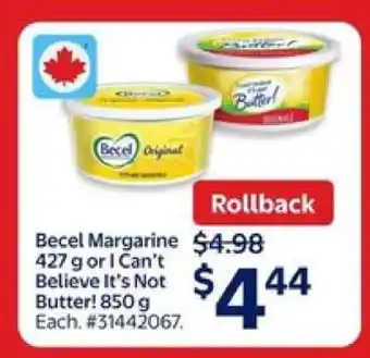 Walmart Becel Margarine or I Can't Believe It's Not Butter! offer