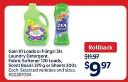 Walmart Gain Laundry Products offer