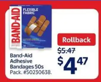Walmart Band-Aid Adhesive Bandages 50s Pack. #50230638 offer