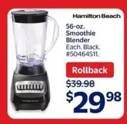 Walmart Hamilton Beach 56~oz. Smoothie Blender offer