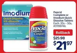Walmart Pepcid Complete or Imodium Quick Dissolve Tablets offer