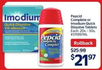 Walmart Pepcid Complete or Imodium Quick Dissolve Tablets offer