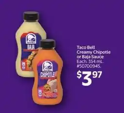 Walmart Taco Bell Creamy Chipotle or Baja Sauce offer