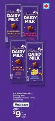 Walmart Cadbury Dairy Milk Sharing Bars offer