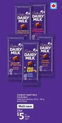 Walmart Cadbury Dairy Milk Family Bars offer