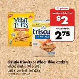 Real Canadian Superstore Christie Triscuits or Wheat Thins crackers offer