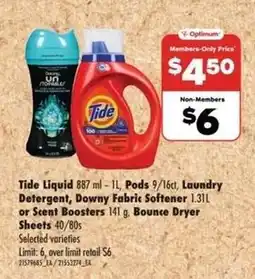 Real Canadian Superstore Tide Liquid, Pods, Laundry Detergent, Downy Fabric Softener, Scent Boosters, Bounce Dryer Sheets offer