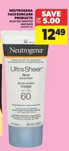 Real Canadian Superstore Neutrogena Ultra Sheer Face Sunscreen SPF 60 offer