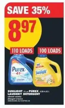 No Frills SUNLIGHT nebo PUREX LAUNDRY DETERGENT offer