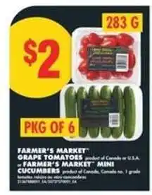 No Frills Farmer's Market Grape Tomatoes or Mini Cucumbers offer