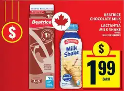 Food Basics Beatrice Chocolate Milk 1L, Lactantia Milk Shake 460 mL offer