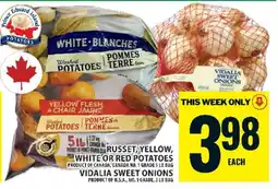 Food Basics Russet, Yellow, White or Red Potatoes / Vidalia Sweet Onions offer