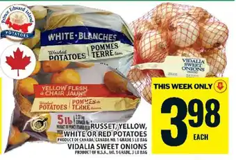 Food Basics Russet, Yellow, White or Red Potatoes / Vidalia Sweet Onions offer