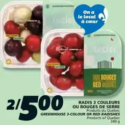 IGA Greenhouse 3-colour or red radishes offer