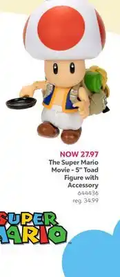 Toys R us The Super Mario Movie - 5 Toad Figure with Accessory offer