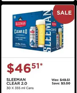 The Beer Store SLEEMAN CLEAR 2.0 offer
