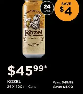 The Beer Store KOZEL offer