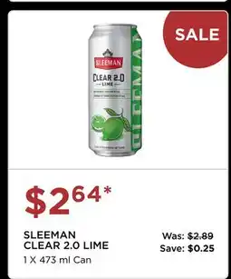 The Beer Store SLEEMAN CLEAR 2.0 LIME offer